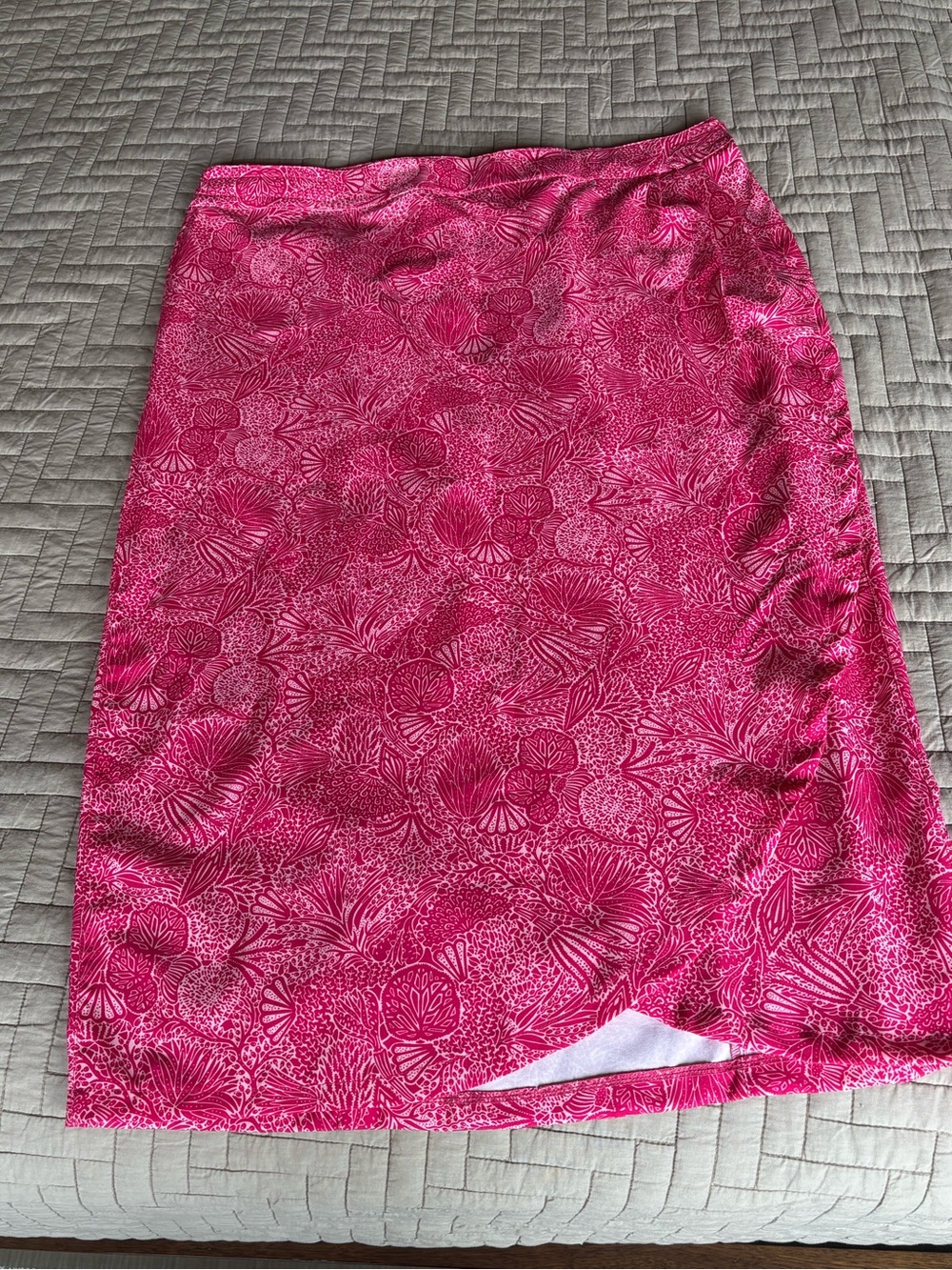 Women's Pink Floral Midi Skirt